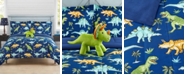 Mytex Watercolor Dinosaur 3-Pc Twin Comforter Set with Decorative Pillow